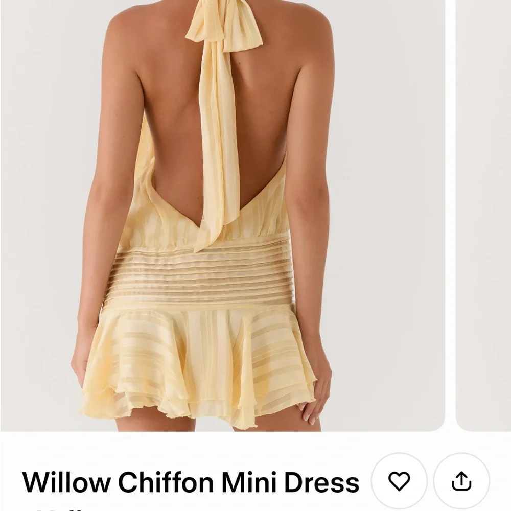 Peppermayo Willow Chiffon Mini Dress in Pale Yellow - Picture 3 of 3